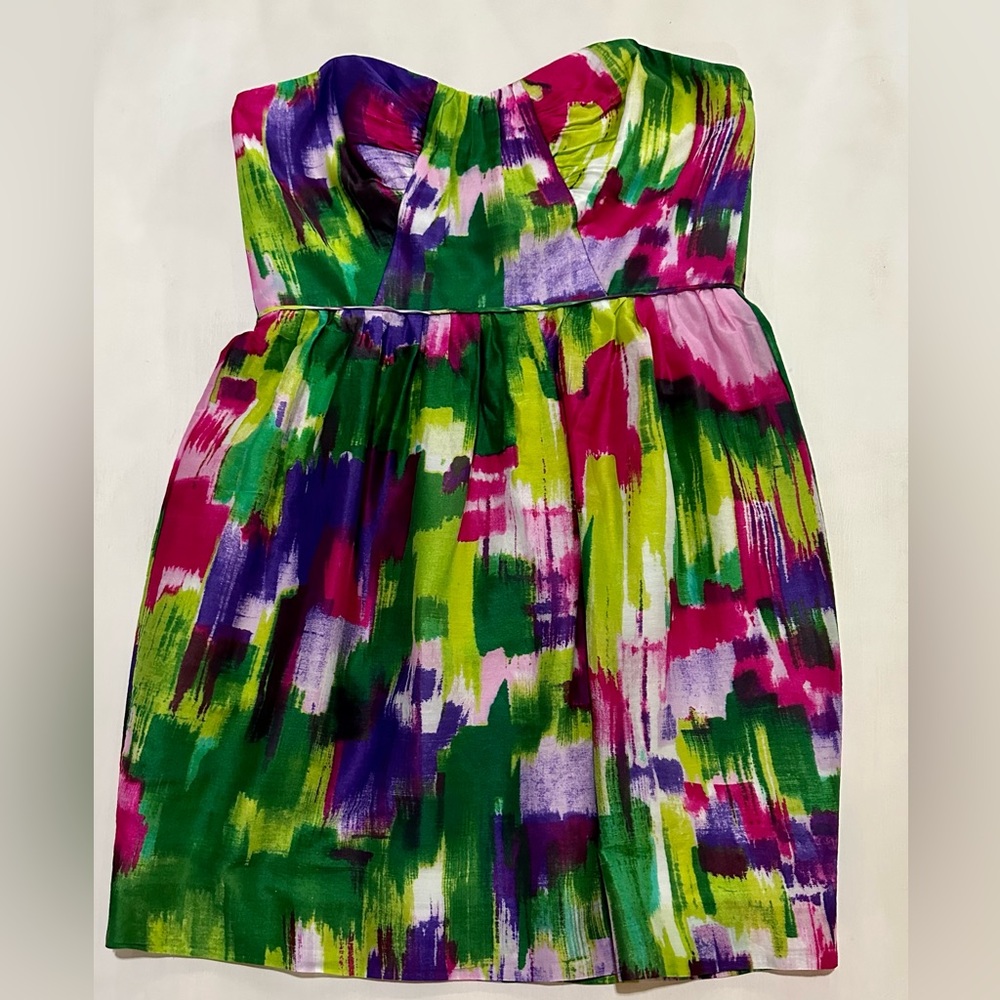 Shoshanna colorful strapless dress